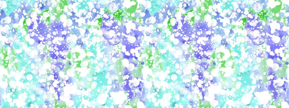 Seamless pattern with abstract creative blots and splashes painted with gouache for paint box design