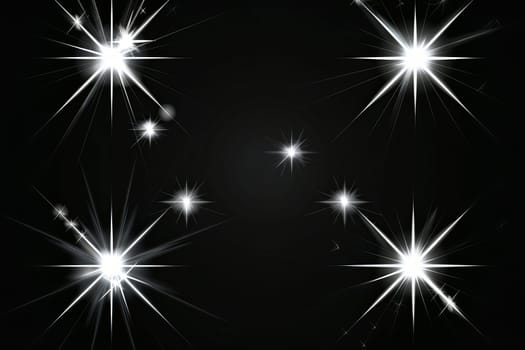 Bright starburst pattern on black background with radiating light beams.