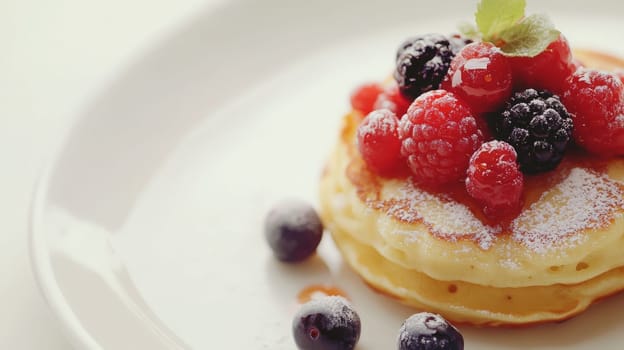 Pancakes with berries , Generative AI food