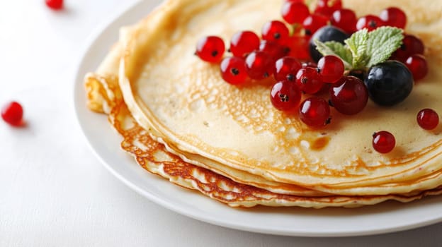 Pancakes with berries , Generative AI food