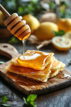 pancakes with honey , Generative Ai food