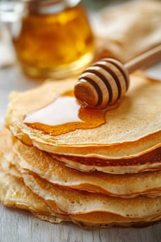 pancakes with honey , Generative Ai food