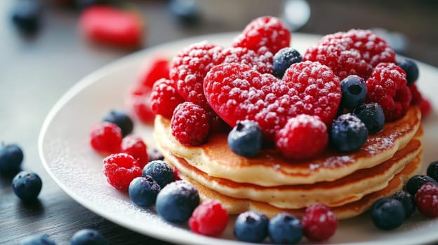 Pancakes with berries , Generative AI food