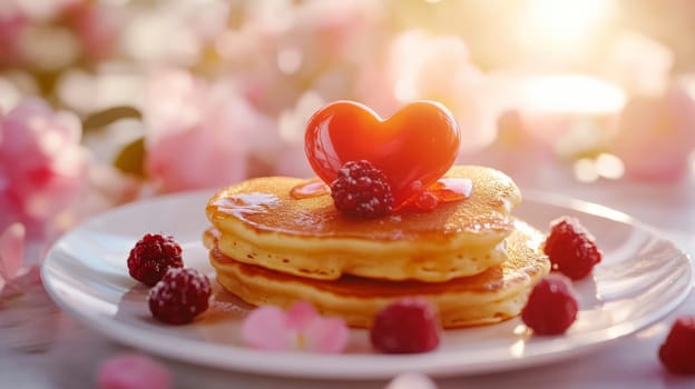 Pancakes with berries , Generative AI food
