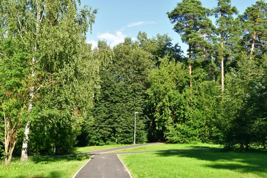 Park with running tracks, Russia