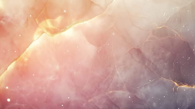 Elegant abstract marble texture with golden cracks, soft pastel colors, and glowing sparkles