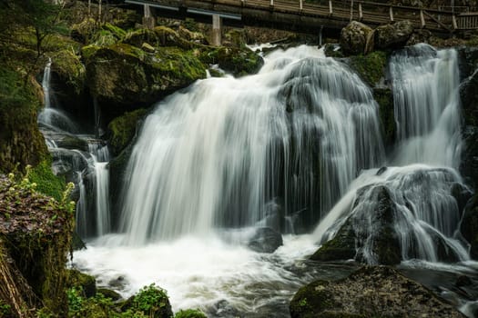 Beautiful Beautiful waterfall in the Black Forest in Triberg ( Germany ) Oktober 15, 2022. One of Triberg Waterfalls steps in the Black Forest region in , Baden-Wuerttemberg, Germany High quality photo