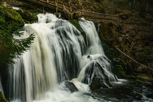 Beautiful Beautiful waterfall in the Black Forest in Triberg ( Germany ) Oktober 15, 2022. One of Triberg Waterfalls steps in the Black Forest region in , Baden-Wuerttemberg, Germany High quality photo