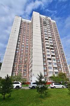 Moscow, Russia - June 1. 2022. Standard house of KOPE series in Zelenograd