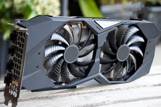 side view Graphics card with 2 fans