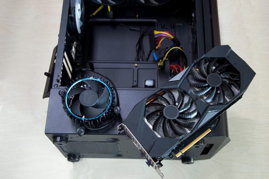 top view of computer graphics card