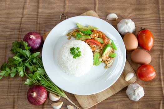 Fried Cucumber Rice with Egg Thai Food Thai Street Food