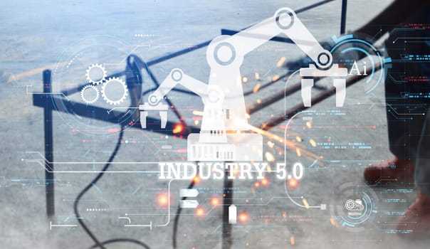 The concept of Industrial Revolution No. 5 is to improve the production process to be more efficient. By working together between humans, intelligent systems AI and robots