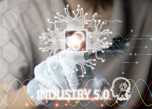 The concept of Industrial Revolution No. 5 is to improve the production process to be more efficient. By working together between humans, intelligent systems and robots 