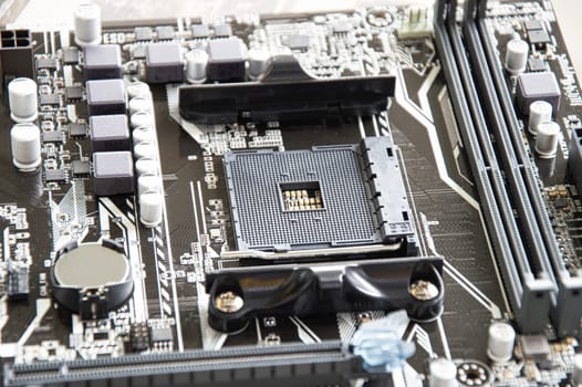 top view of computer motherboard