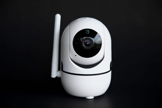 IP camera placed on black background