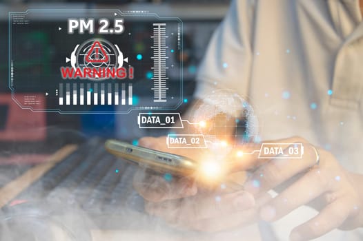 The concept of using a smartphone device To detect PM2.5 dust in the air