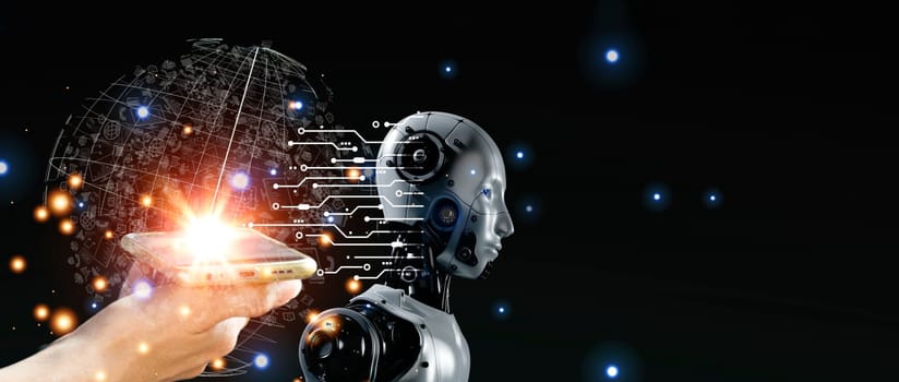 The concept of using artificial intelligence to control the system, industry using artificial intelligence,industry 5.0