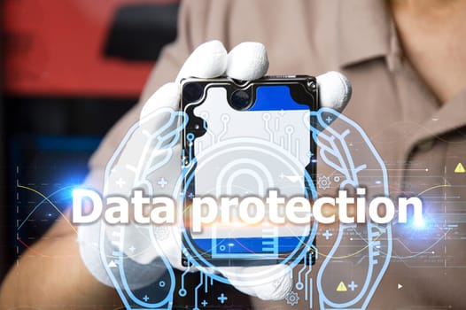 The concept of data protection in a network system.