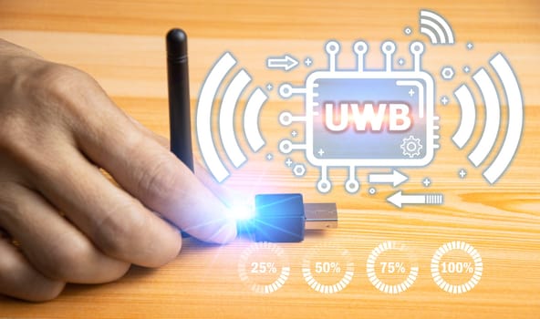 Ultra-wideband UWB is a short-range radio communication technology on bandwidths of 500MHz or greater and at very high frequencies. Overall, it works similarly to Bluetooth and Wi-Fi.