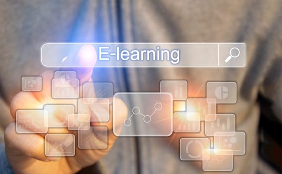 Concept of e-Learning, a learning management system through a network (Learning Management System) with an emphasis on learners as the center. in teaching and learning Blended style with regular class