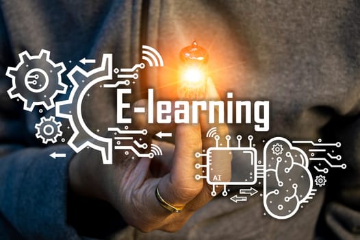 Concept of e-Learning, a learning management system through a network (Learning Management System) with an emphasis on learners as the center. in teaching and learning Blended style with regular class