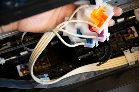 top view, mechanic fixing printer, fixing printhead