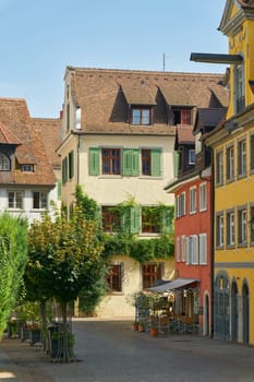 historic buildings in the upper town of Meersburg on Lake Constance in Germany
