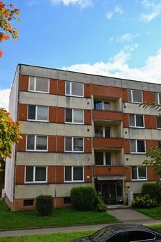 facade of a modern apartment building with windows and balconies. Czech Republic - Europe.