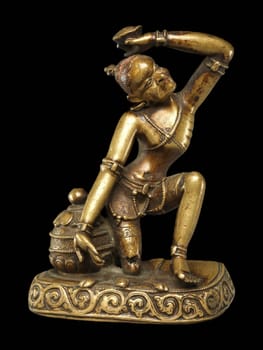 A 17th-century Tibetan painting depicting an ascetic Mahasiddha master, showcasing serene spiritual meditation and ancient Buddhist wisdom.