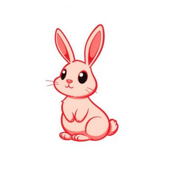 Cute little bunny on white background