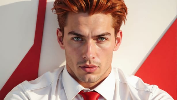 Portrait of a handsome red-haired man