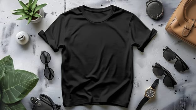 Discover the Allure of Simple Black T-Shirt Styling: A Guide to Effortless Fashion with Accessories, Watches, and Sunglasses for a Modern Aesthetic, Elevating Everyday Style.