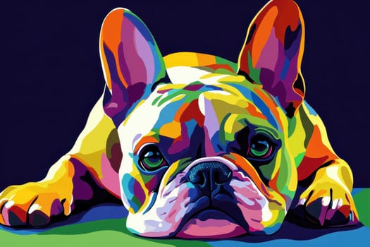 Portrait of a dog in pop art style..