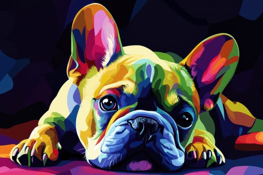 Portrait of a dog in pop art style..