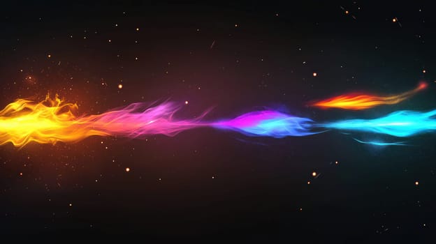 Abstract colorful fire and laser flashes on a dark background, perfect for game effects or futuristic designs