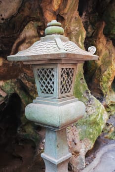 Traditional Stone Lanterns at a Temple.