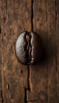 Coffee bean on wooden background. Close-up image