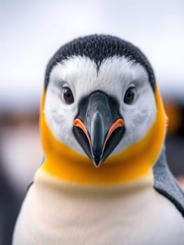 Close-up of a penguin's head looking into the camera