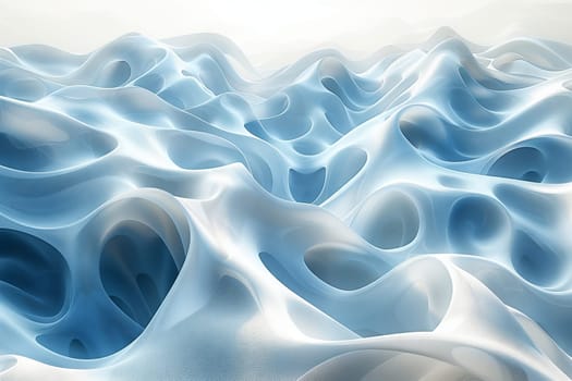 A serene and calming visualization of soft, flowing waves in beautiful light blue hues, evoking a sense of tranquility