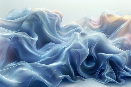 A beautifully serene representation of flowing fabric, seamlessly blending soft blue and pink hues together