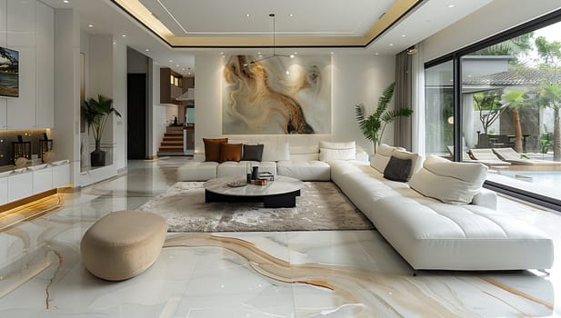 Stylish, spacious living room with contemporary furnishings and plenty of natural light, creating a cozy atmosphere