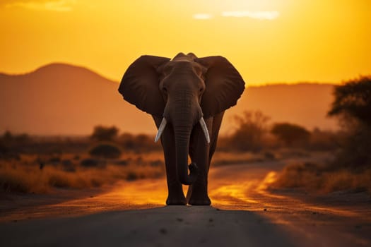Large elephant in natural habitat.