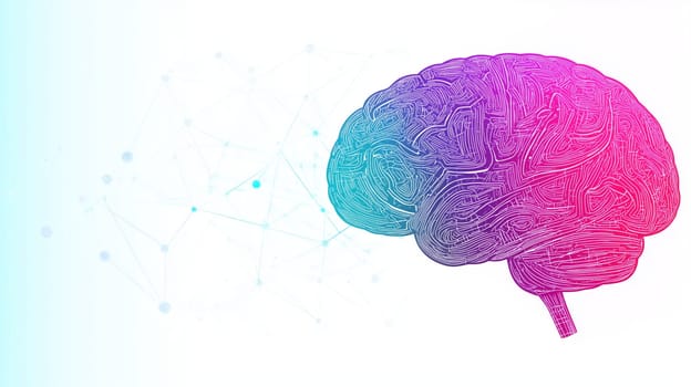 Colorful human brain shaped like a maze symbolizing complexity of mind and artificial intelligence.