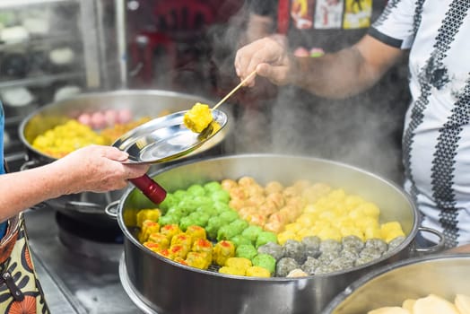 Handmade Dim Sum with different fillings in Jalan Alor street food in Kuala LumpurLumpur