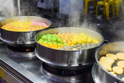 Handmade Dim Sum with different fillings in Jalan Alor street food in Kuala LumpurLumpur