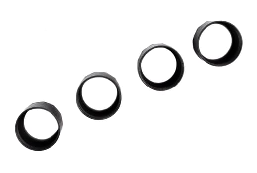 Set of new Solenoid nuts spares for car on white background
