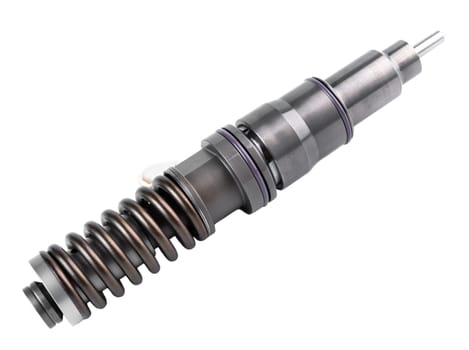 New fuel injector on white background close up