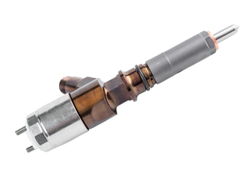 New fuel injector on white background close up