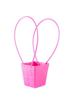 Plym package bag for flowers made of corrugated cardboard on white background